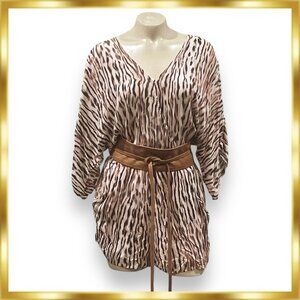 TART Animal Print Faux Wrap Romper - Size L